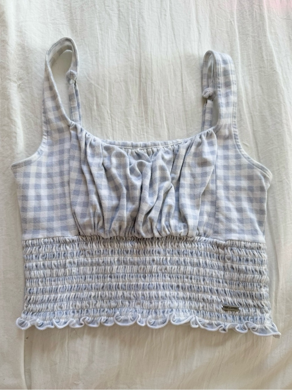 Hollister Blue Gingham Crop Top